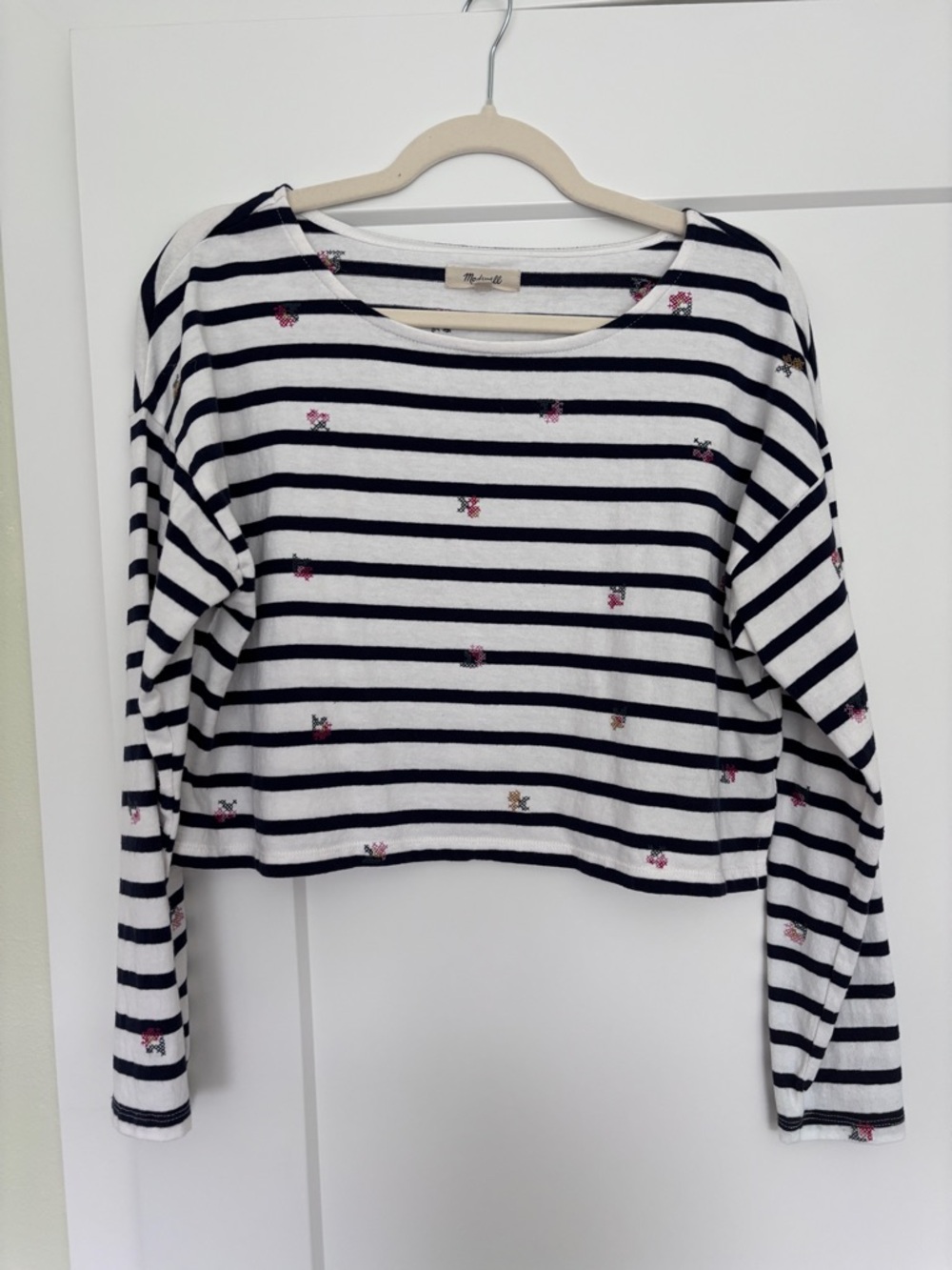 Madewell Cropped Striped Long Sleeve